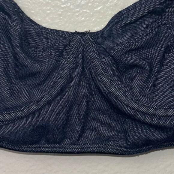 Sparkle & Fade Bralette Women's Large Pull On Denim Blue/Black Urban Outfitters - Picture 7 of 16